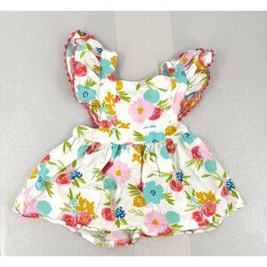Sage and Lilly Girls Toddler Floral Print Apron Dress Size 3T 100% Cotton